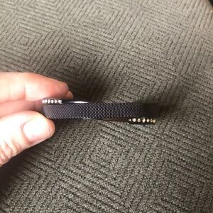 Black mesh design bangle with stones